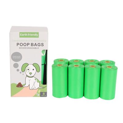 China Stocked Custom ECO biodegradable corn starch disposable scented unscented green doggie dog waste poop bags for sale