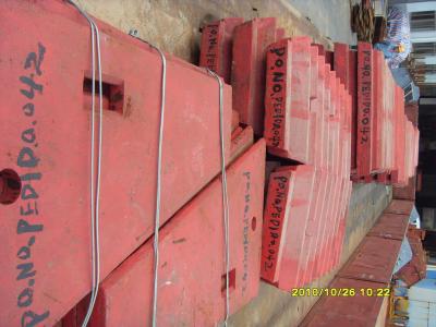 China Red High Manganese Steel For Jaw Crusher Swing And Fixed Jaw Plate for sale