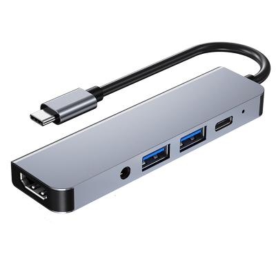 China Mobile Devices Computer .desk Cost Effective 5 in 1 TYPE-C Dock Station USB HUB Adapter for Macbook Pro and Windows Laptops for sale