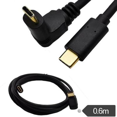 China Samsung Galaxy S9 S8 Note 8 10Gbps 90 Degree Elbow Gold Plated Head Above Current Fast 3A Type-C Male To Male Data Cable for sale