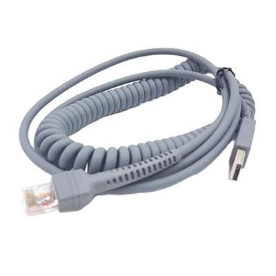 China LBT Scanner Free Sample Factory Price 2m Ls2208 USB Cable, USB A to RJ45 Coiled Spiral Extension Cable for sale