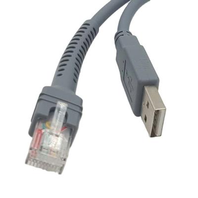 China For Symbol LS2208 Barcode Scanner Scanner Cable USB Cable To RJ45 Coiled Helix For Symbol LS2208 LS4278 LS7808 Barcode Scanner M2007 M2004 M2005 CBA-U01-S07ZAR for sale