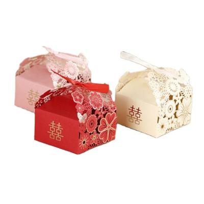 China Handmade Creative Design Gift Boxes Flower Hollow Color Exquisite Candy Chocolate Wedding Decorative Box Packaging for sale