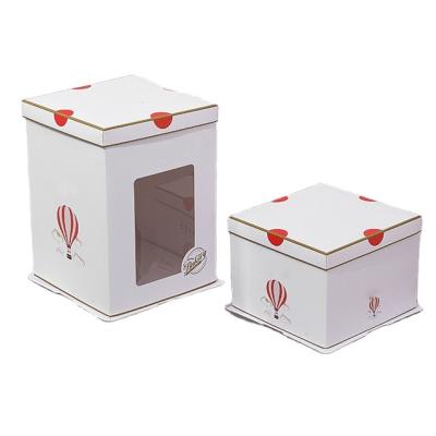 China Recyclable Clear Double Layer Window Birthday Cake Packaging Box 8 10 12 inch - Portable Large Pastry Dessert Box for sale