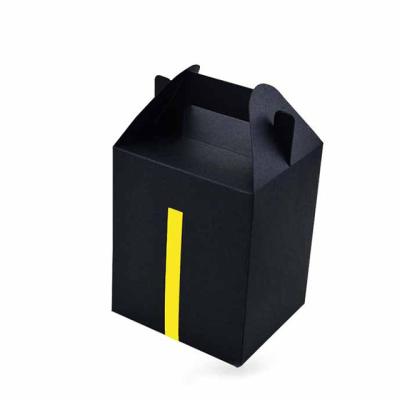 China Recycled Materials With Hand Gift Box Can Be Customized Black Gift Tea Box Ear Coffee Wrapping Paper Drawer Box for sale