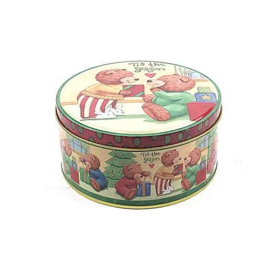 China Food Can Be Customized Retro Miniature Bear Metal Portable High Quality Boxes Round Iron Box Tin Food Packaging Boxes for sale