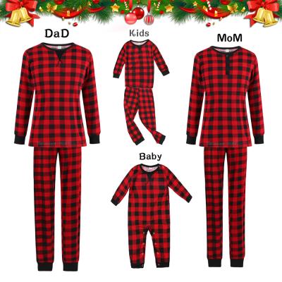 China Christmas Baby Kids Xmas Pajamas Custom Made Adult Family Plaid Matching Pajamas Sets for sale