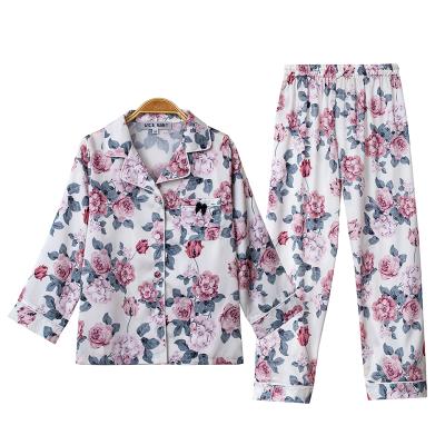 China Latest QUICK DRY Fashionable Girls Floral Printing Pajamas 2pcs Kids Clothing Sets Nightgowns Sleepwear Pajamas for sale