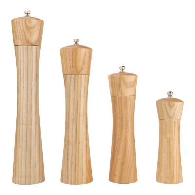 China Sustainable Wooden Classic Refillable Manual Wooden Pepper Mill Salt and Pepper Grinder for sale