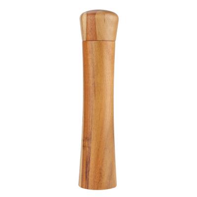 China 10 inch viable wooden salt and pepper grinders, manual acacia wood pepper mill for sale