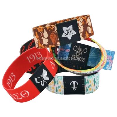 China Fabric factory custom sublimation printed fabric elastic wristband elastic wrist band for event for sale