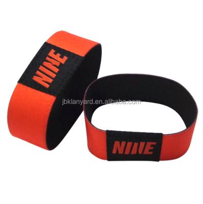 China Wholesale Custom Printed Fabric Event Ticket Belt Heat Transfer Ribbon Wrist Band Polyester Fabric Elastic Wristband for sale