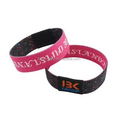 China Fashion Factory Sublimation Custom Design Wrist Band Bracelet Material Polyester Elastic Nfc Wristband for sale