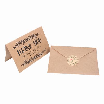 China Customized wholesale cheap good quality Europe design craft paper thank you card for small business for sale