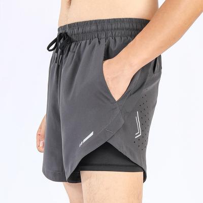 China Workout Reversible Double Two Layer Shorts Striping Running Basketball Shorts Fitness Running Workouts Basketball Shorts Breathable for sale