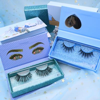 China Irregular eyelashes are best natural luxury silk eyelash packaging box 3d strip false eyelash for Christmas party for sale