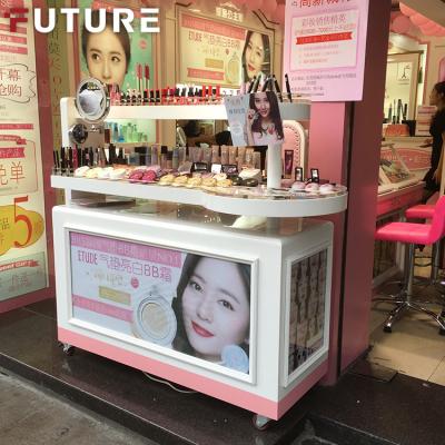 China Optical Shop Acrylic Cosmetic Kiosk Make Up Organizer Display Boxes Stand Perfume Pavilion Boxes Cosmetics Kiosk Display for sale