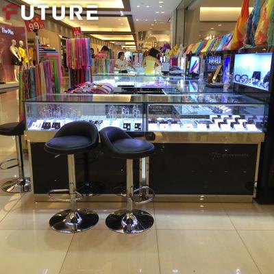 China Glass Jewelry Silver Jewelry Showcase Display Shop Design Jewelry Shop Counter Luxury Optical Jewelery Showcase Display Case for sale