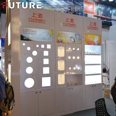 China Optical Store Lighting Showcase Furniture Retail Display Counters Cabinet For Lamp Shop for sale