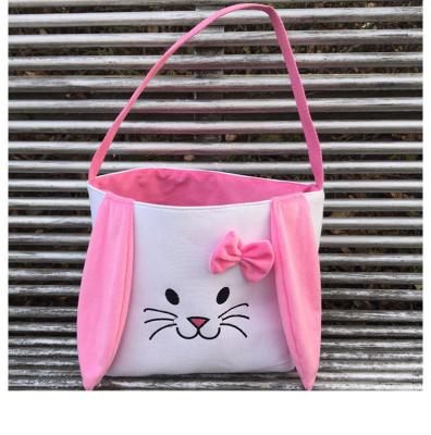 China Cute Ear Easter Bunny Basket Polyester Egg Storage Arch Wholesale Party Decoration for sale