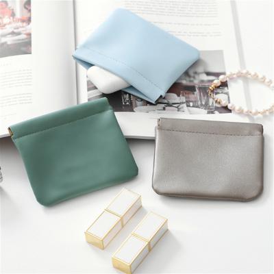 China Mini Mouth Envelope Travel Portable Fashion Popular Small Self-closing Shrapnel Insti PU Makeup Bag For Female for sale