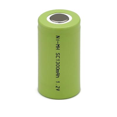 China Safety Long Life Nimh SC 1.2v Ni-MH Environmental Rechargeable 1300mAh Battery For Power Tools for sale