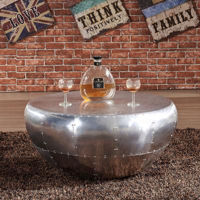 China Adjustable Half Dome Round Aluminum Center Living Room Glass Top Tea (Other) Coffee Table for sale