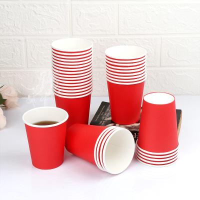 China Home party paper cup drinks cup office party hot and cold restaurant party props red disposable paper cup for sale