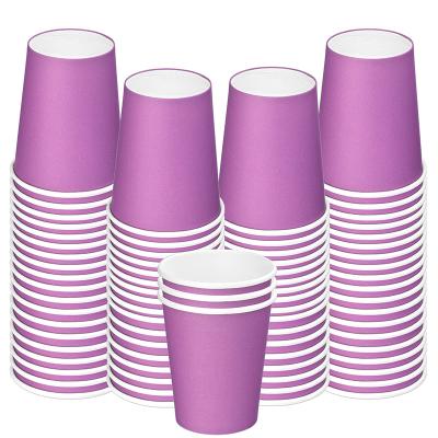 China Disposable Biodegradable Purple 9oz Paper Cup Eco-Friendly Party Accessories Suitable for Ice Drinks, Coffee, Juice, Tea Tableware Supplies for sale