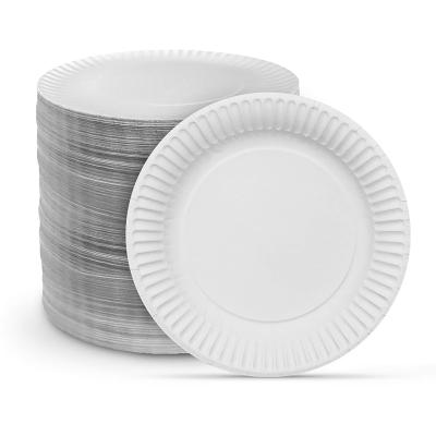 China Disposable Food Cutlery White Paper Dish, 9 Inches Suitable For Family Catering Events, Birthdays, Parties, Bbqs And Other Events for sale