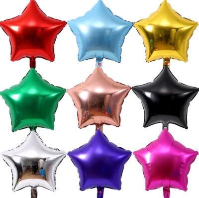 China Repeatedly Used 18 Inch Star Movie Star Aluminum Foil Balloon Five-pointed Wedding Decoration Birthday Party Balloon for sale