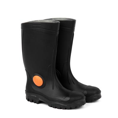 China Toe Black Rubber Protective Steel Toe Wellies Gumboot Men for sale