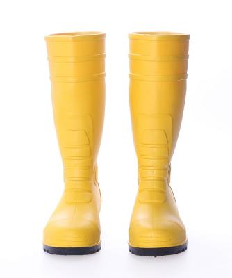 China Steel Toe Yellow PVC Water Rain Boots / Safety Running Shoes / Rubber Rain Boots With Steel Toe for sale