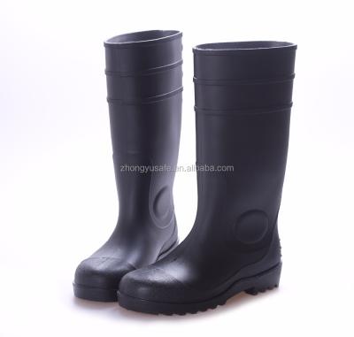 China Steel Toe Custom Black Rian Boots/Wellington Boots/Safety Plastic Rubber Boots for sale