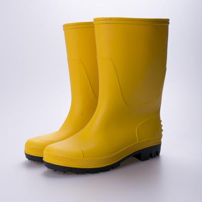 China Half Wellington Boots yellow waterproof, PVC shoes waterproof for sale