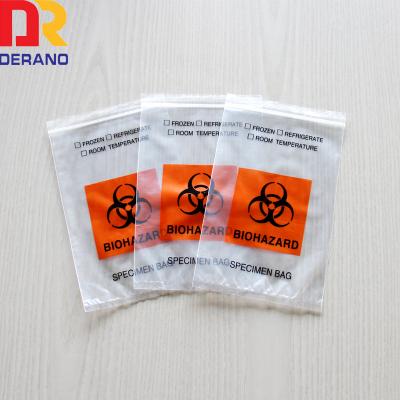 China Double 6X9 Laboratory Pouch Recyclable Plastic Medical PE Biohazard Pathological Specimen Bag for sale