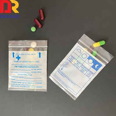 China Safety LDPE Medicine Tablet Bag Medicine Envelope Dispensing Plastic Pill Ziplock Bags for sale