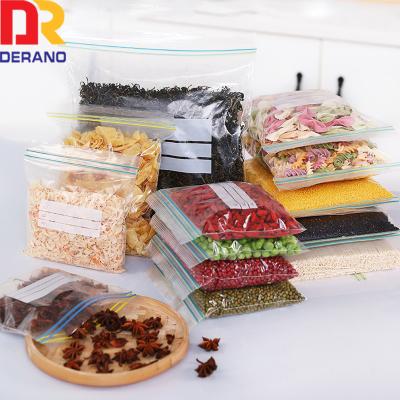 China Resealable Zipper Polythene Bag Airtight Clear Safety Food Storage Stand Up Double Zipper Lock Pouch Bag for sale