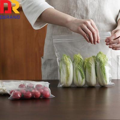 China Wholesale Customized BIODEGRADABLE Food Freezer Bag Ziplock Double PE Zipper Plastic Packing Bag for sale