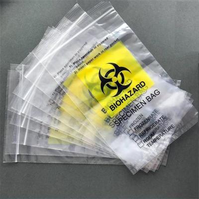 China Safety Handle Plastic Resealable Seal Ziplock Bag With Document Pouch Biohazard Specimen Zipper Bag for sale