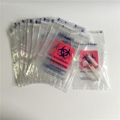 China Free Sample Safety Plastic Biohazard Specimen Bag LDPE Specimen Transport Zipper Bag Kangaroo Ziplock Bag for sale