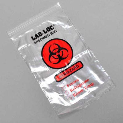 China Safety Lab Use Custom Printed Specimen Bag LDPE Zipper Bag Resealable Ziplock Biohazard Bag With Document Pocket for sale