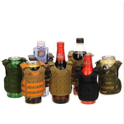 China Tactical Wine Capsule Beverage Vest Beer Holder Vest Mini Can Cooler Life Beer Buffy Vest for sale