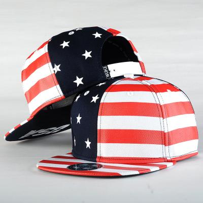 China breathable & Waterproof Custom Embroidery Print Logo American Flag Cycling 5 Panel Hat Dad Hip Hop Snapback Cap Hat for sale