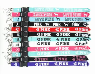 China Low Price Cost Effective Custom Victoria's Secret Pink Cell Phone Types Lanyards for sale