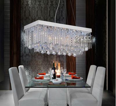 China Home Living Room Luxury Crystal Prisms Square Flat Modern Led Pendant Chandelier for sale