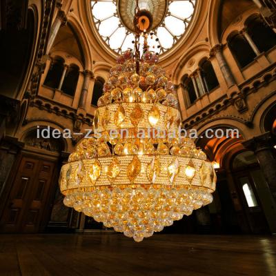 China Hotel Lobby Giant Crystal Glass Chandelier Modern Chandelier Tea Light for sale