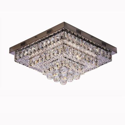 China DB8609-450*450 Contemporary Led 2 Color Crystal Light Corridor Lamp Variable Remote Control Modern Indoor Ceiling Light Square Lamp for sale