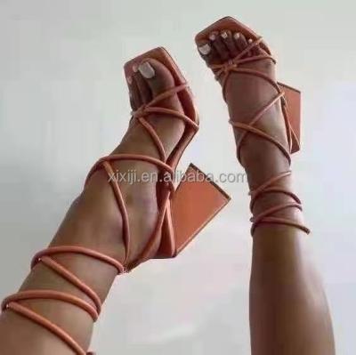 China Fashion Trend Summer New Women's Shoes Heel Sandals High Heel Square Head Women's Shoes for sale