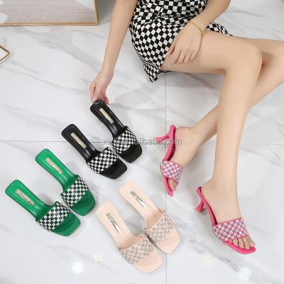 China Fashion trend good quality shiny heels for women ladies slippers and sandal luxury sandals for sale